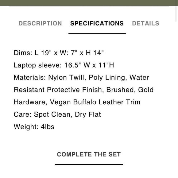 Beis The Baby Bag in Beige Buffalo Trim Vegan Leather 5 Pockets Gold Hardware - Picture 11 of 15